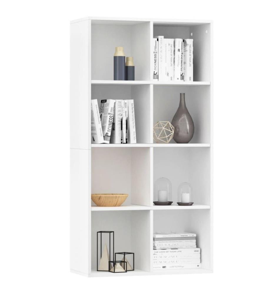 Bücherregal/Sideboard Weiss 66×30×130 cm Holzwerkstoff
