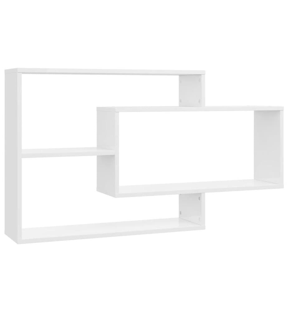 Wandregale Hochglanz-Weiss 104x20x58,5 cm Holzwerkstoff