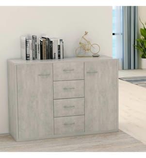 Buffet Gris béton 88x30x65 cm Aggloméré
