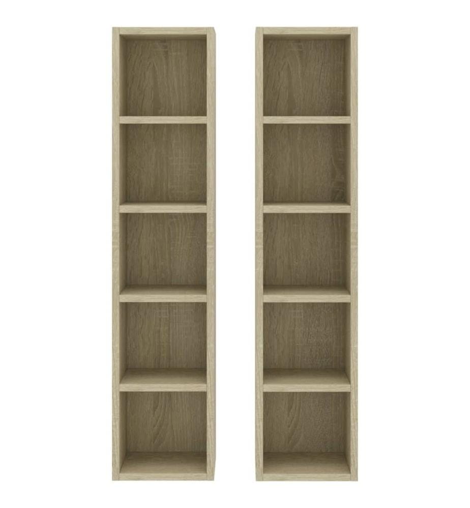 CD-Regale 2 Stk. Sonoma-Eiche 21x16x93,5 cm Holzwerkstoff
