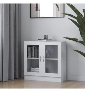 Armoire à vitrine Blanc 82,5x30,5x80 cm Aggloméré