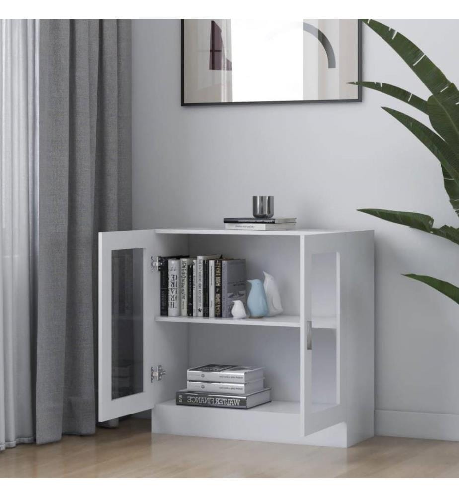 Vitrinenschrank Weiss 82,5x30,5x80 cm Holzwerkstoff