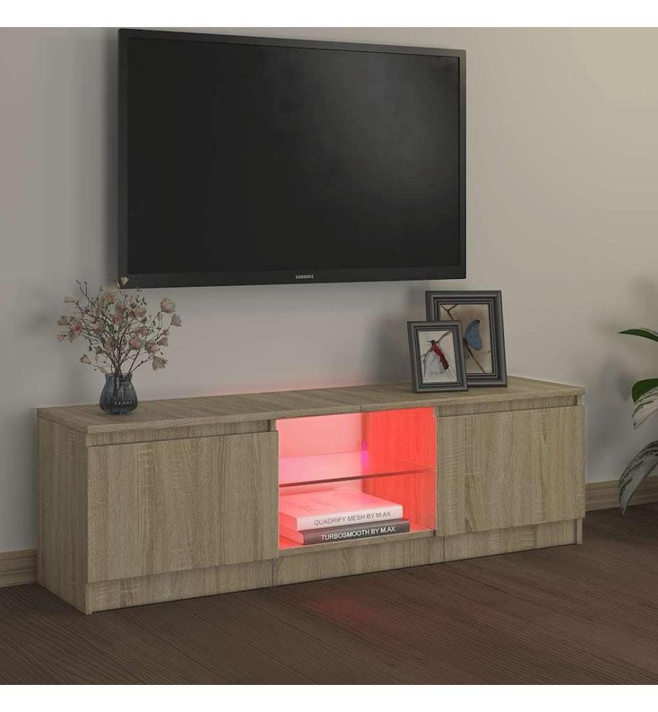 TV-Schrank mit LED-Leuchten Sonoma-Eiche 120x30x36 cm