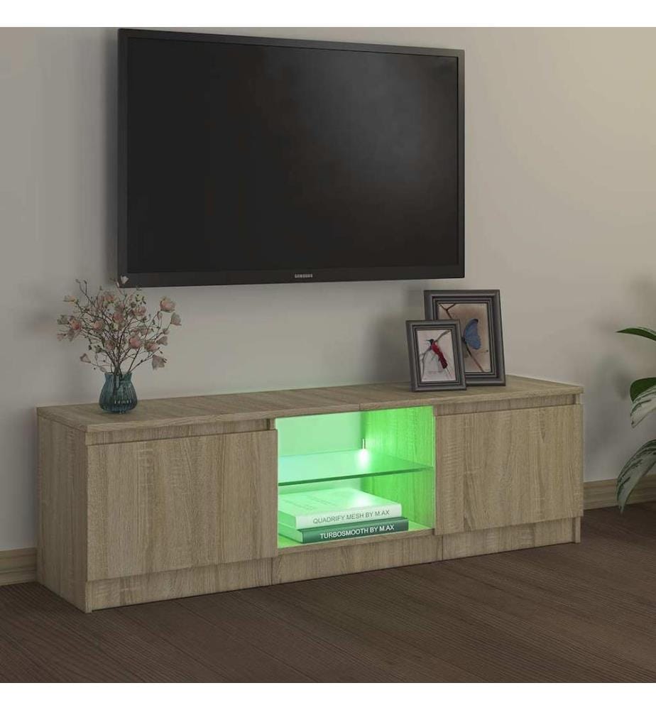 TV-Schrank mit LED-Leuchten Sonoma-Eiche 120x30x36 cm