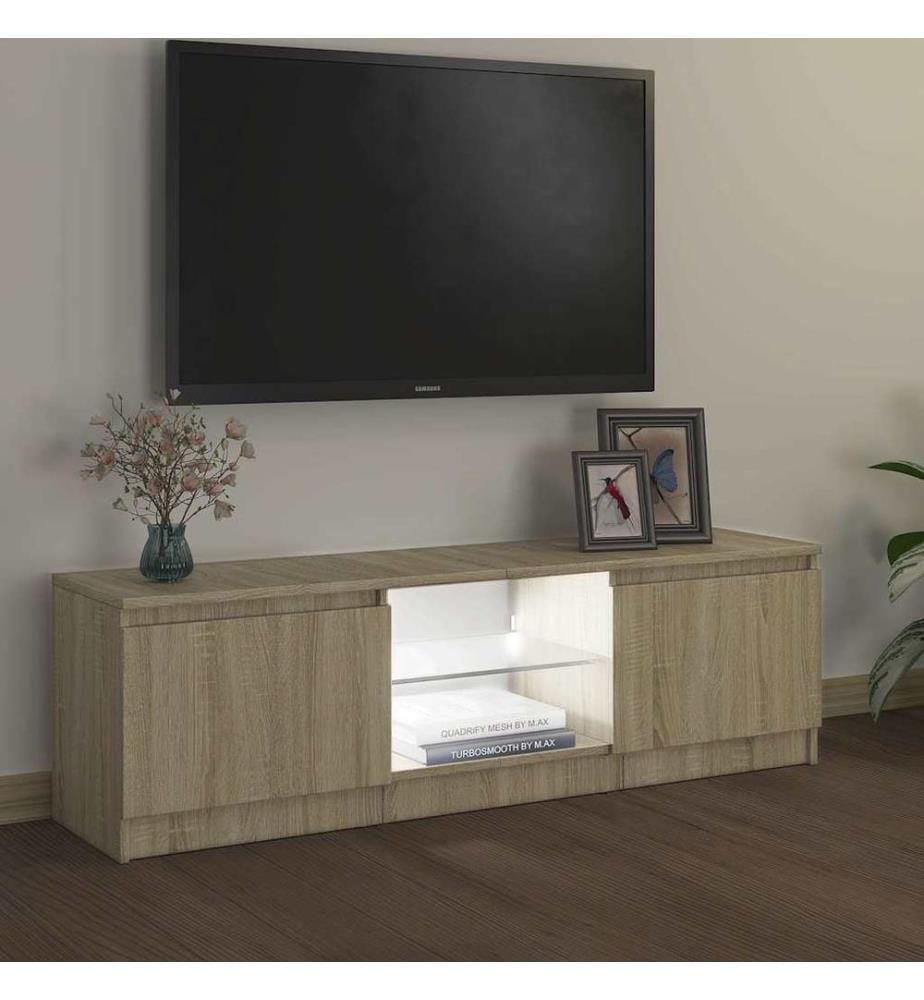 TV-Schrank mit LED-Leuchten Sonoma-Eiche 120x30x36 cm