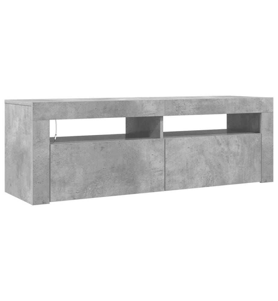 TV-Schrank mit LED-Beleuchtung Betongrau 120x35x40 cm