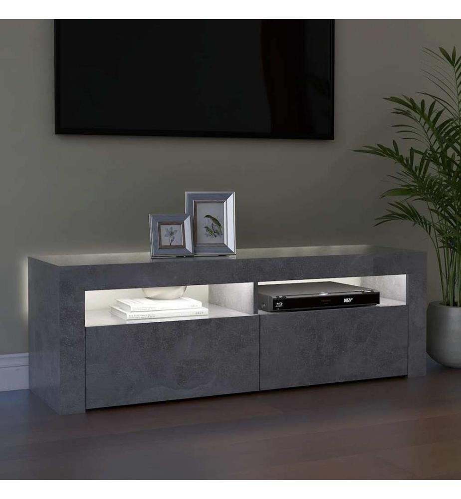 TV-Schrank mit LED-Beleuchtung Betongrau 120x35x40 cm