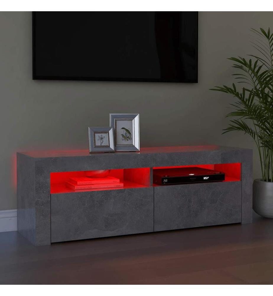 TV-Schrank mit LED-Beleuchtung Betongrau 120x35x40 cm