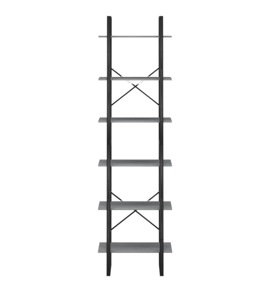 Étagère de rangement Gris 60x30x210 cm Bois de pin massif