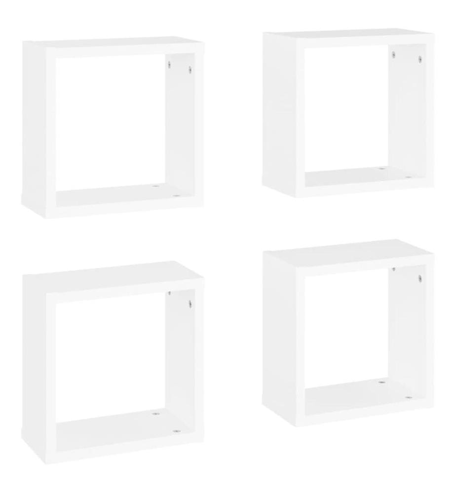 Würfelregale 4 Stk. Weiss 30x15x30 cm