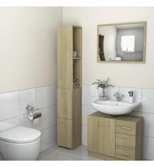 Badschrank Sonoma-Eiche 25x26,5x170 cm Holzwerkstoff