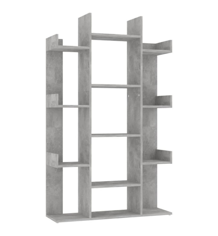 Bibliothèque Gris béton 86x25,5x140 cm Aggloméré