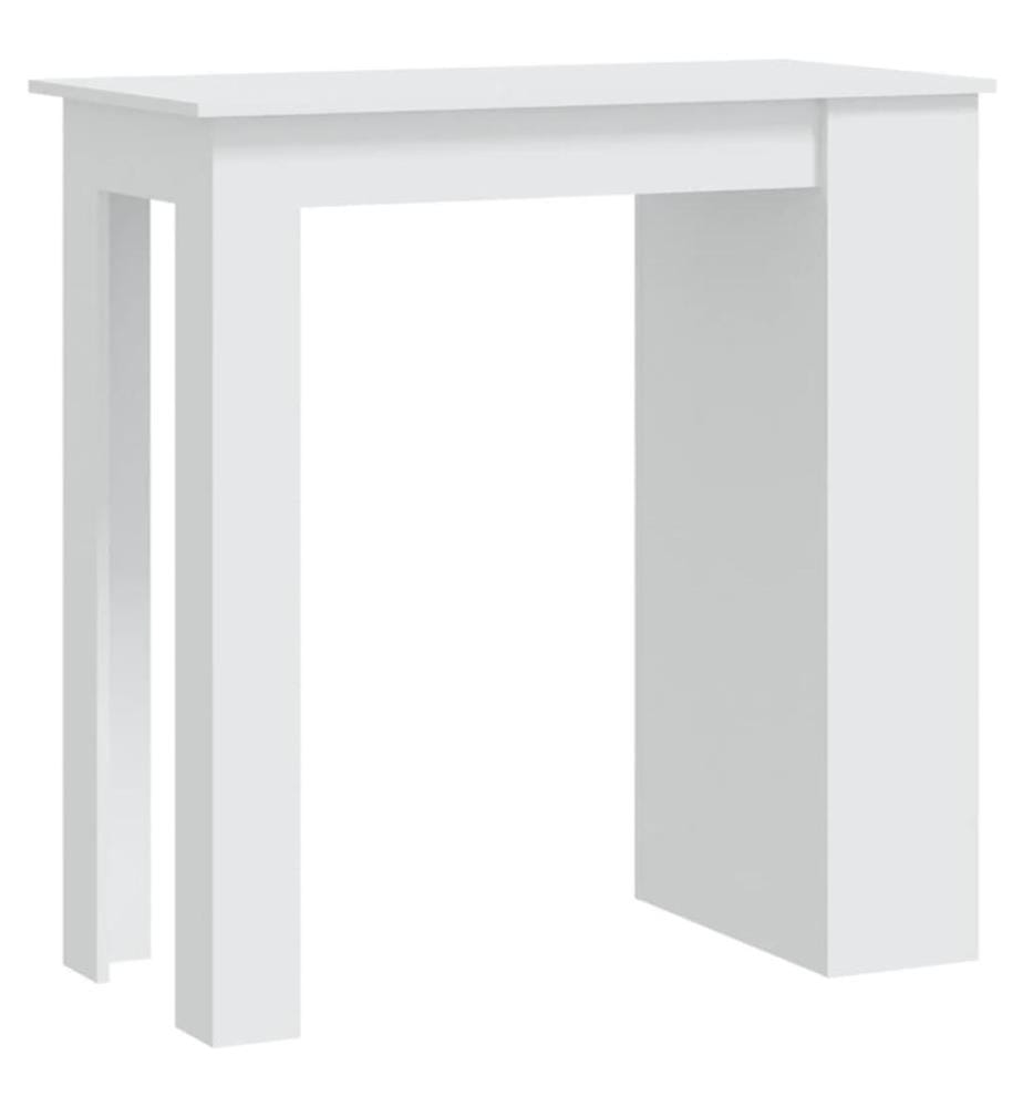 Table de bar rangement Blanc 102x50x103,5 cm Bois d'ingénierie