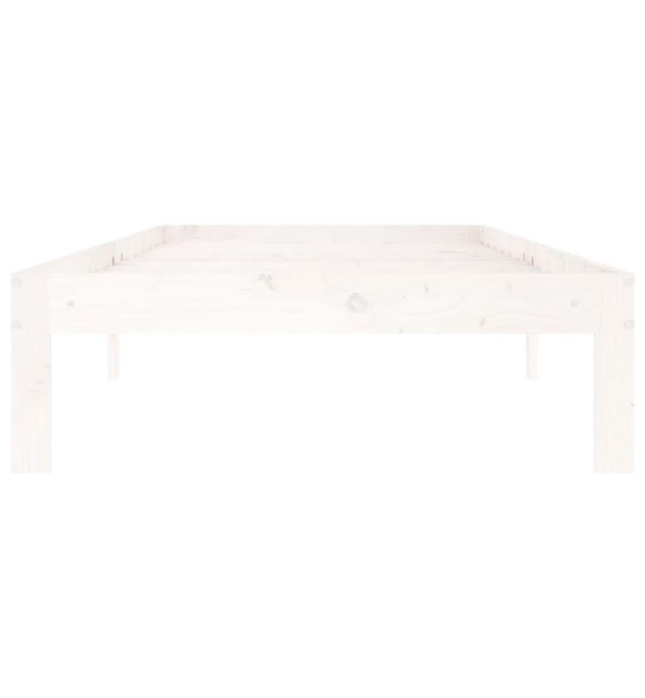 Cadre de lit Blanc Bois de pin massif 90x200 cm