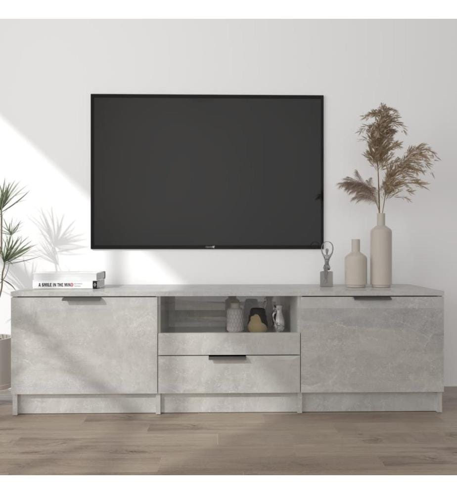 TV-Schrank Betongrau 140x35x40 cm Holzwerkstoff