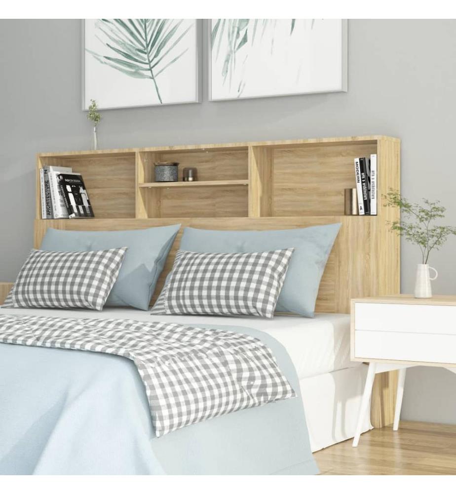 Armoire de tête de lit chêne sonoma 160x19x103,5 cm