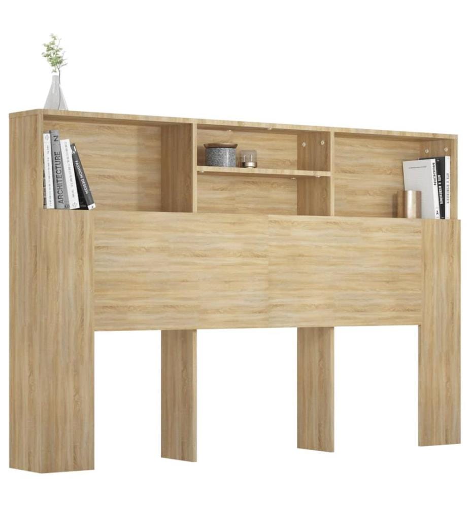 Armoire de tête de lit chêne sonoma 160x19x103,5 cm