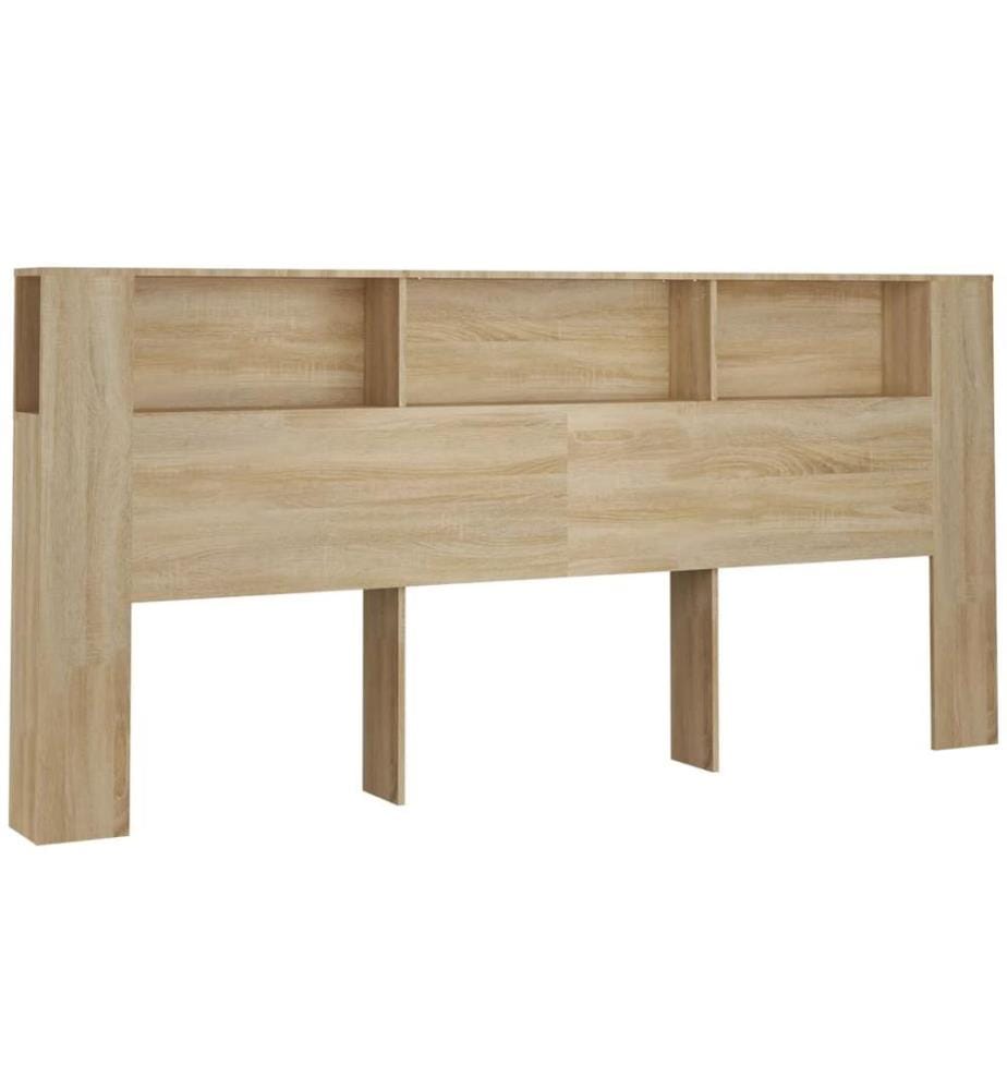 Kopfteil mit Ablagen Sonoma-Eiche 220x18,5x104,5 cm