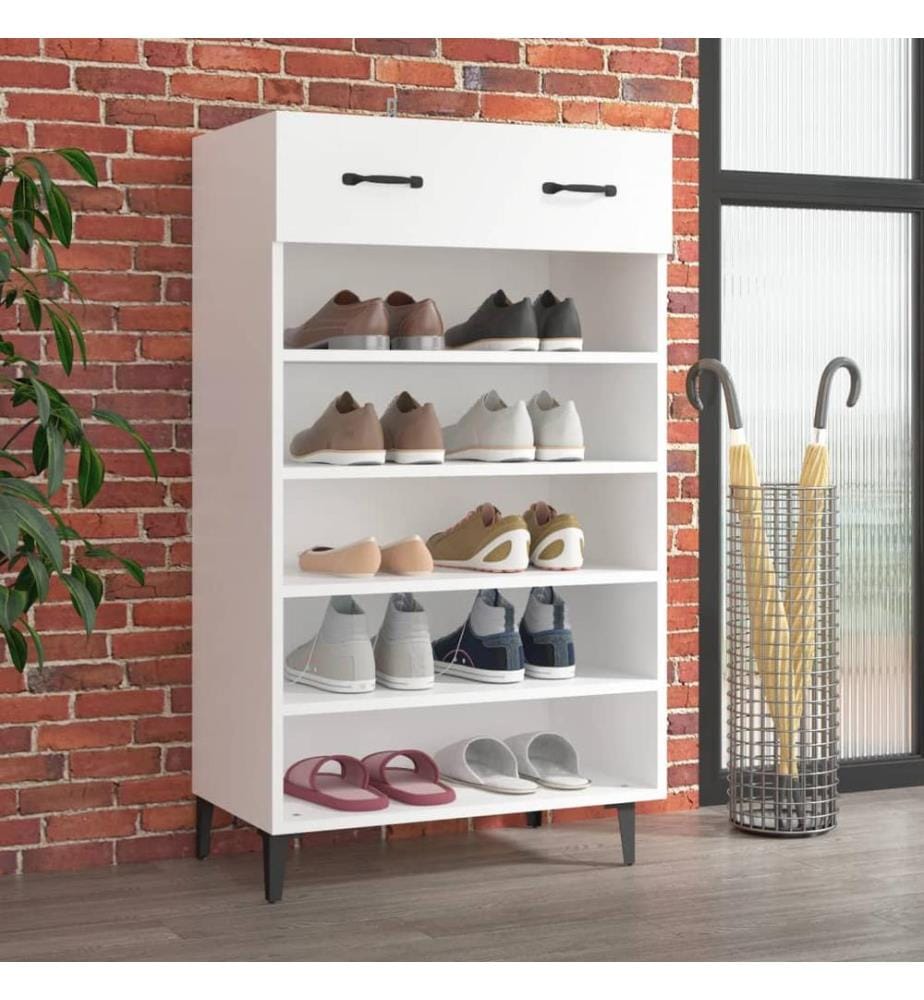 Schuhschrank Weiss 60x35x105 cm Holzwerkstoff