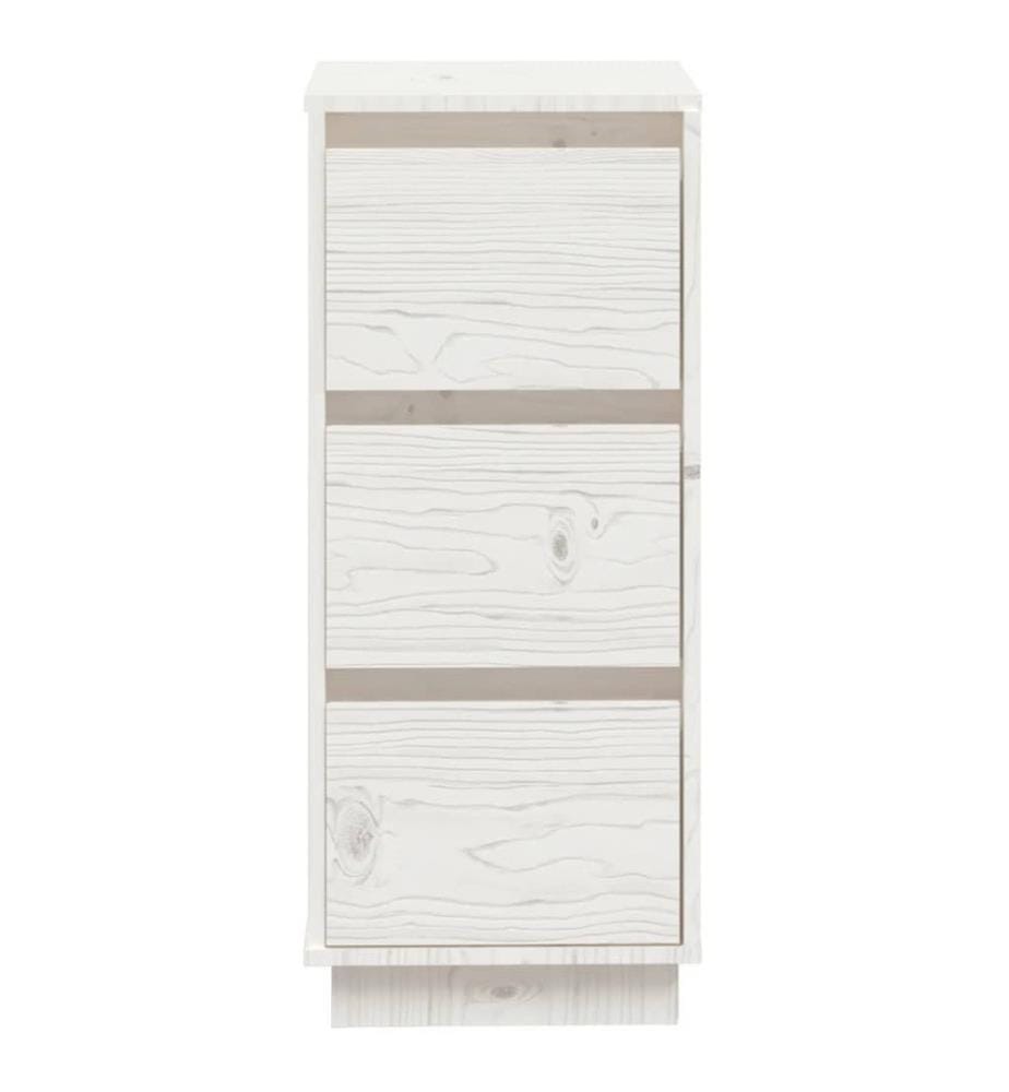Buffets 2 pcs Blanc 32x34x75 cm Bois massif de pin