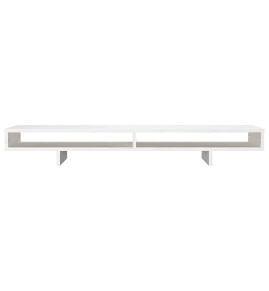 Monitorständer Weiss 100x27x14 cm Massivholz Kiefer