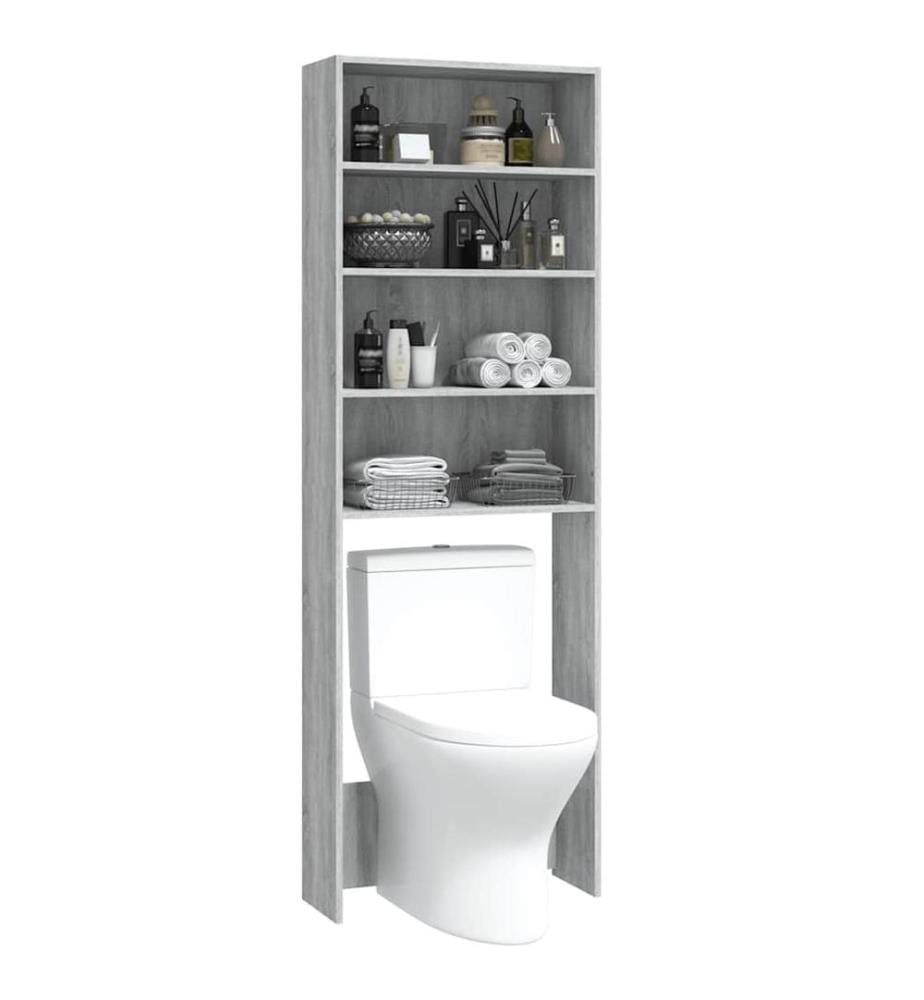 Waschmaschinenschrank Grau Sonoma 64x24x190 cm