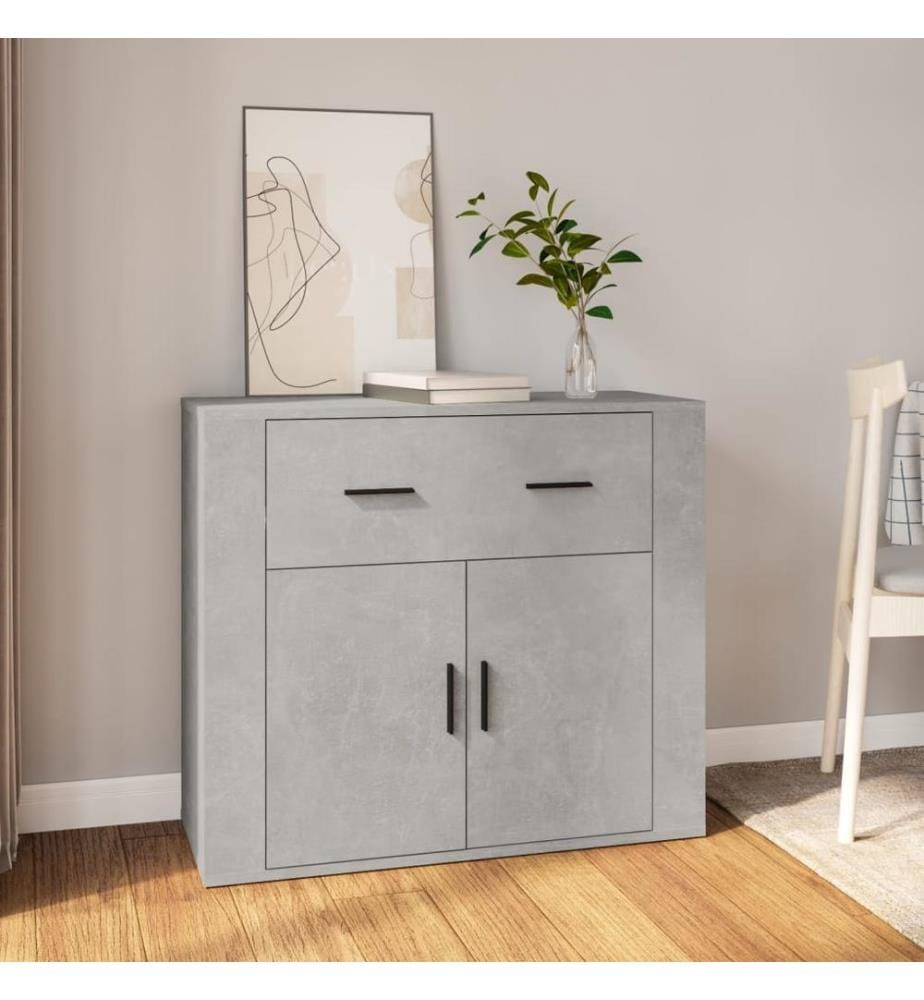 Sideboard Betongrau 80x33x70 cm Holzwerkstoff
