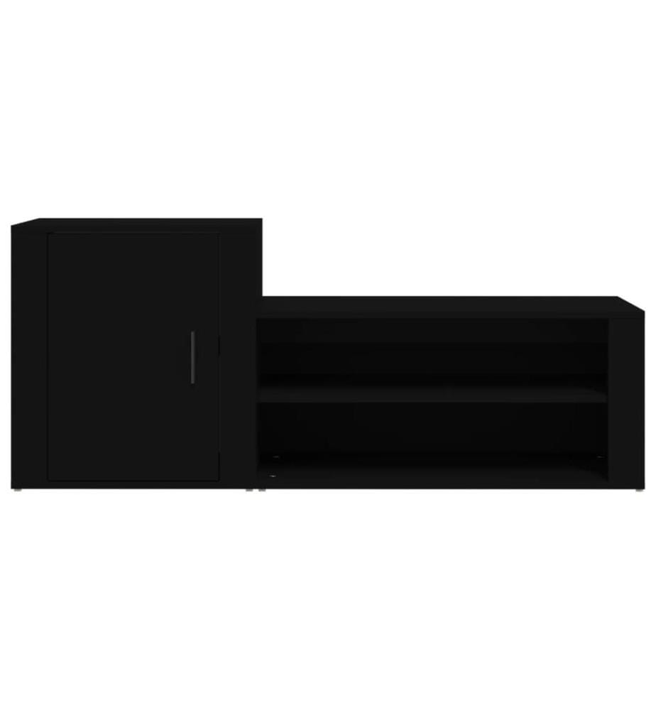 Schuhschrank Schwarz 130x35x54 cm Holzwerkstoff