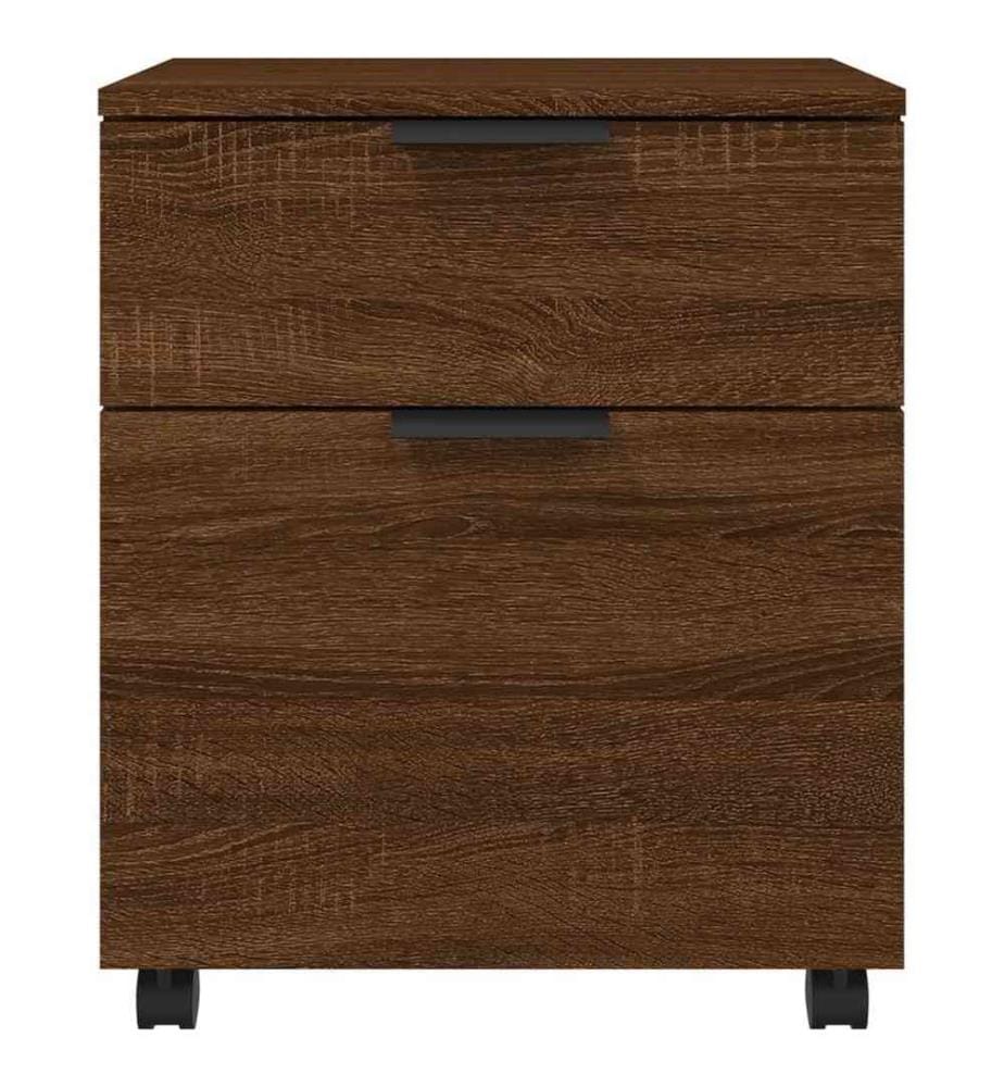 Classeur mobile avec roues Chêne marron 45x38x54 cm Bois