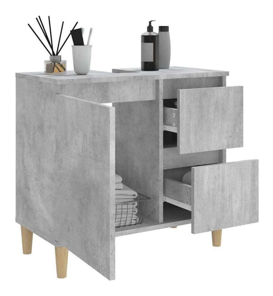 Badschrank Betongrau 65x33x60 cm Holzwerkstoff