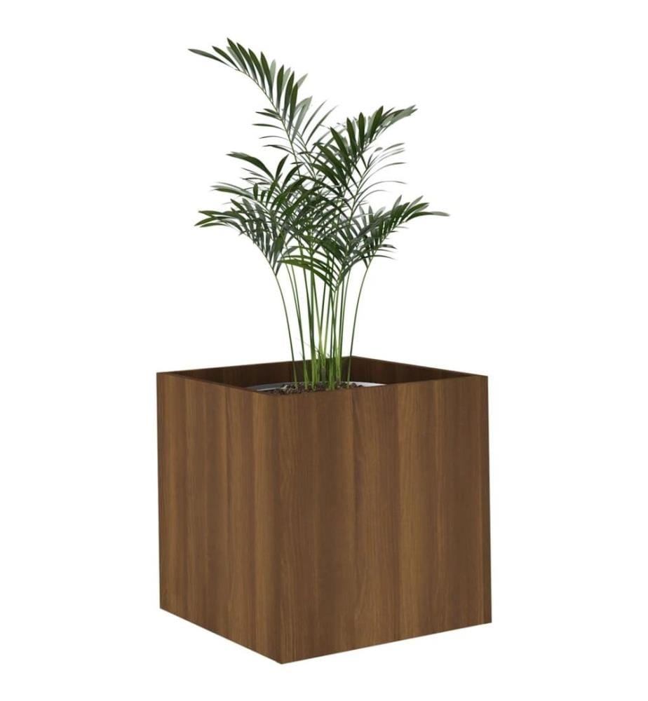 Jardinière Chêne marron 40x40x40 cm Bois d'ingénierie