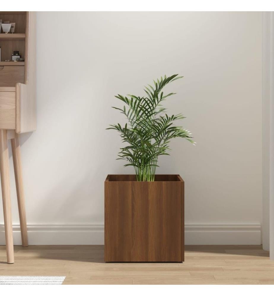 Jardinière Chêne marron 40x40x40 cm Bois d'ingénierie