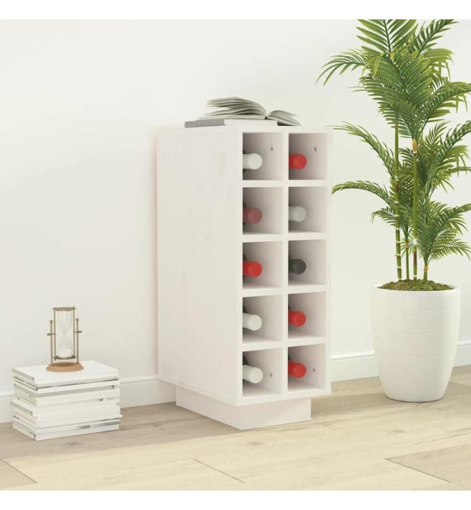 Weinregal Weiss 23x34x61 cm Massivholz Kiefer