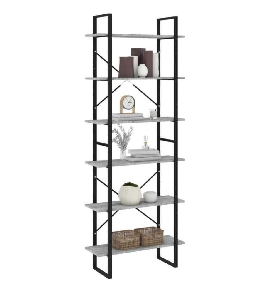 Hochschrank Grau Sonoma 80x30x210 cm Holzwerkstoff
