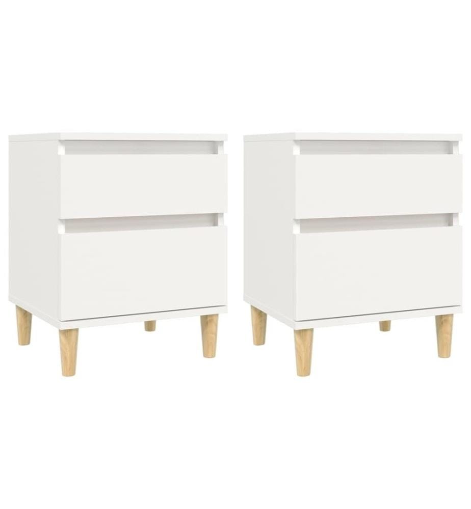 Tables de chevet 2 pcs Blanc 40x35x50 cm