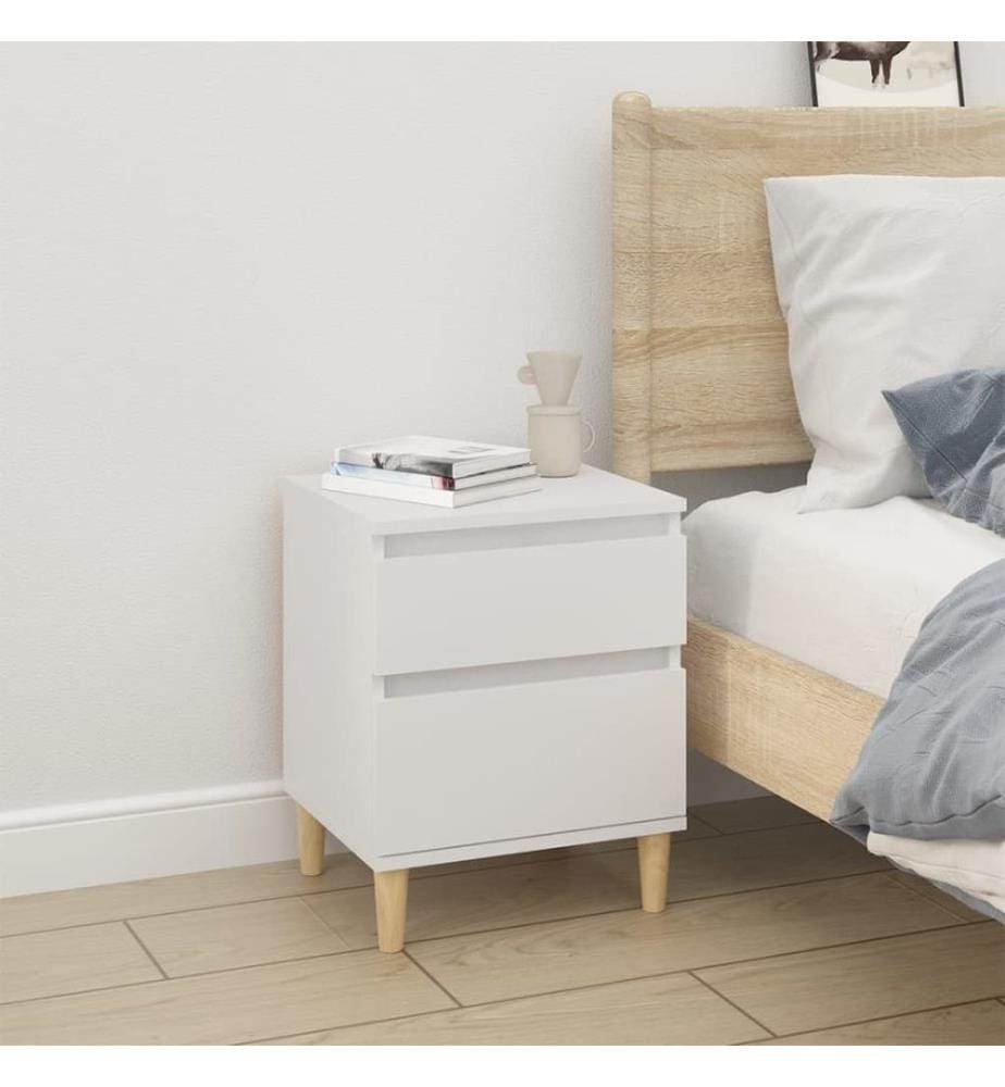 Tables de chevet 2 pcs Blanc 40x35x50 cm