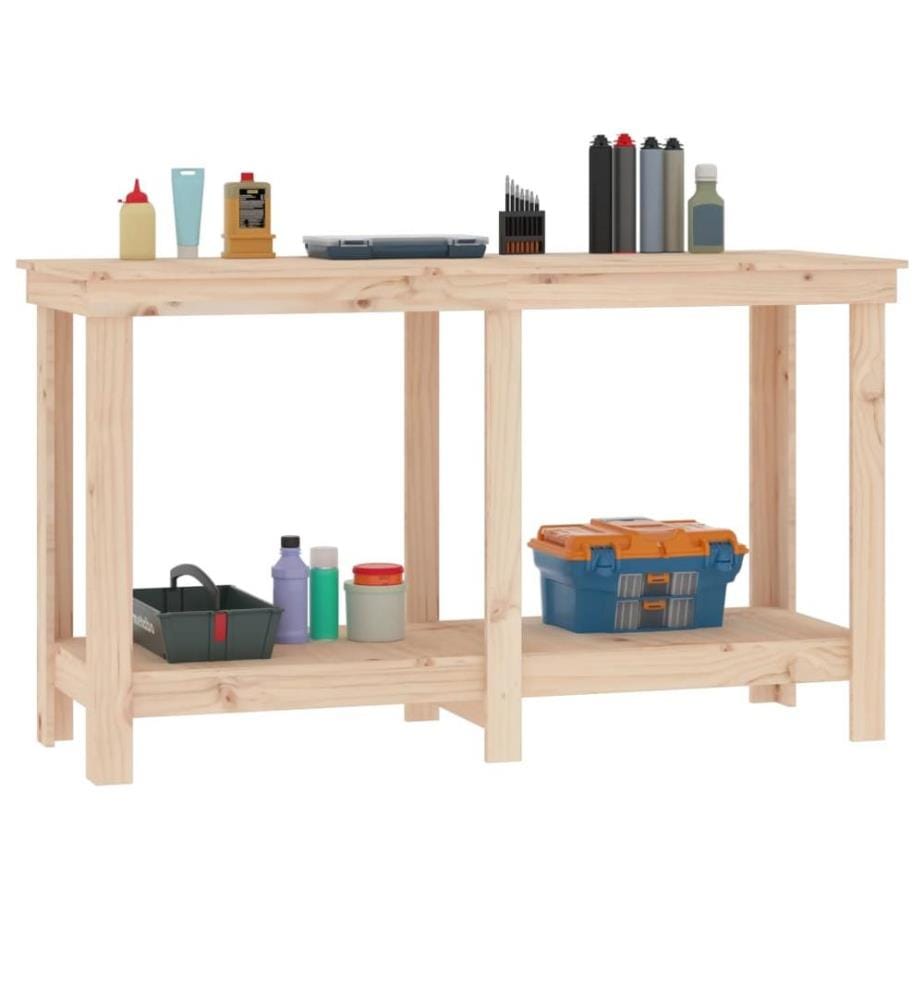 Werkbank 140x50x80 cm Massivholz Kiefer