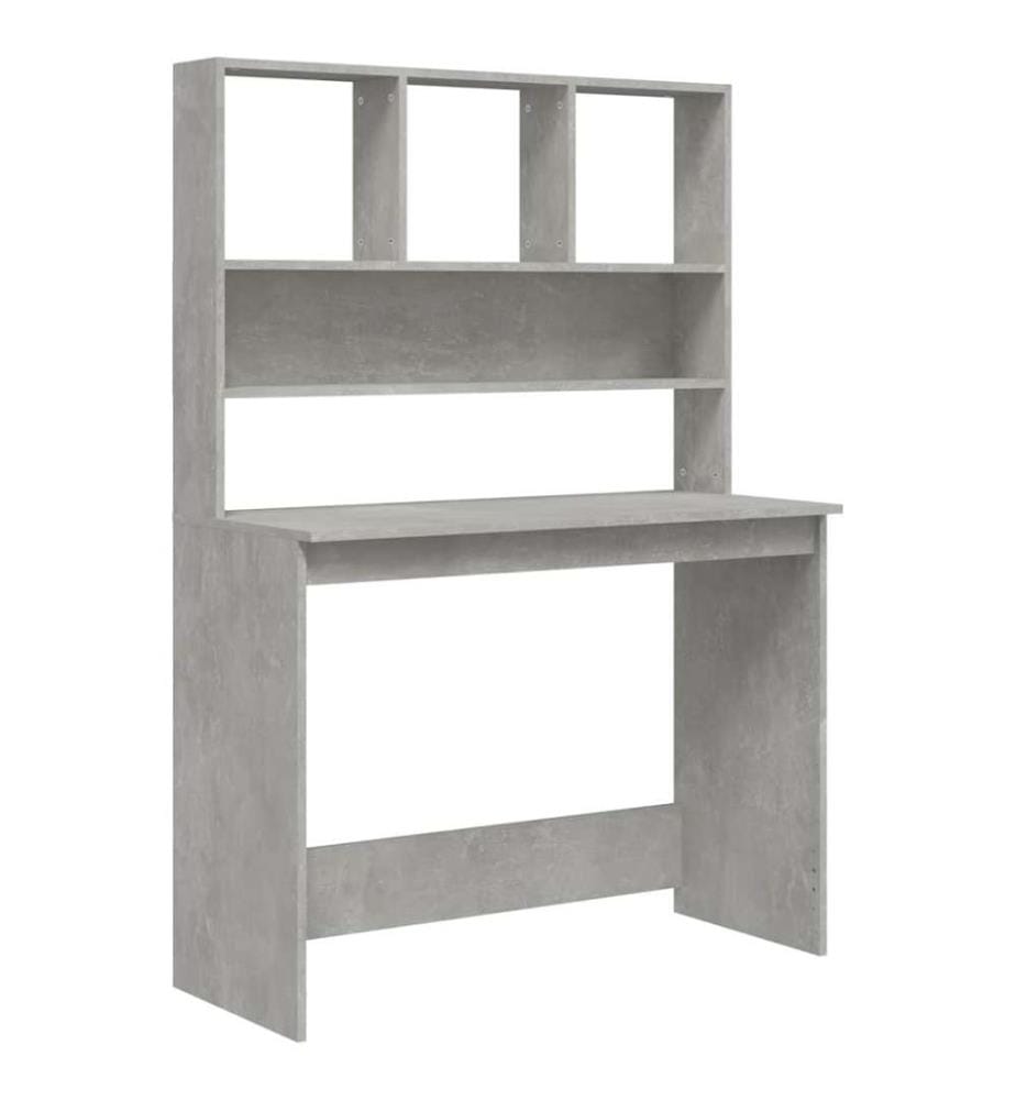 Schreibtisch mit Regal Betongrau 102x45x148 cm Holzwerkstoff