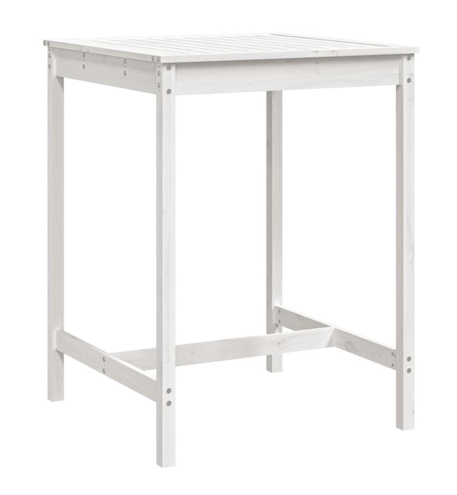 Table de jardin blanc 82,5x82,5x110 cm bois massif de pin