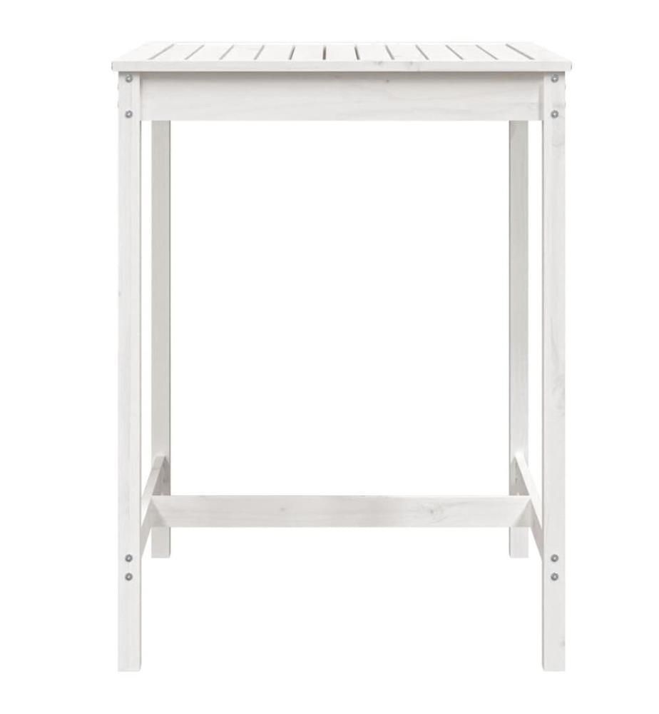 Table de jardin blanc 82,5x82,5x110 cm bois massif de pin