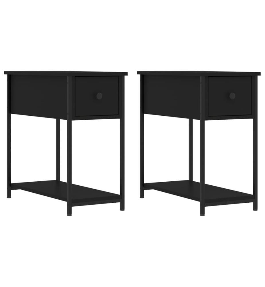 Nachttische 2 Stk. Schwarz 30x60x60 cm Holzwerkstoff