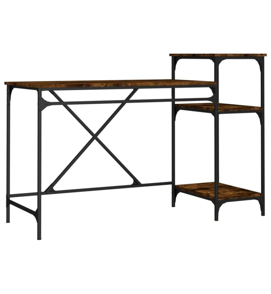 Schreibtisch mit Regal Räuchereiche 135x50x90 cm Holzwerkstoff
