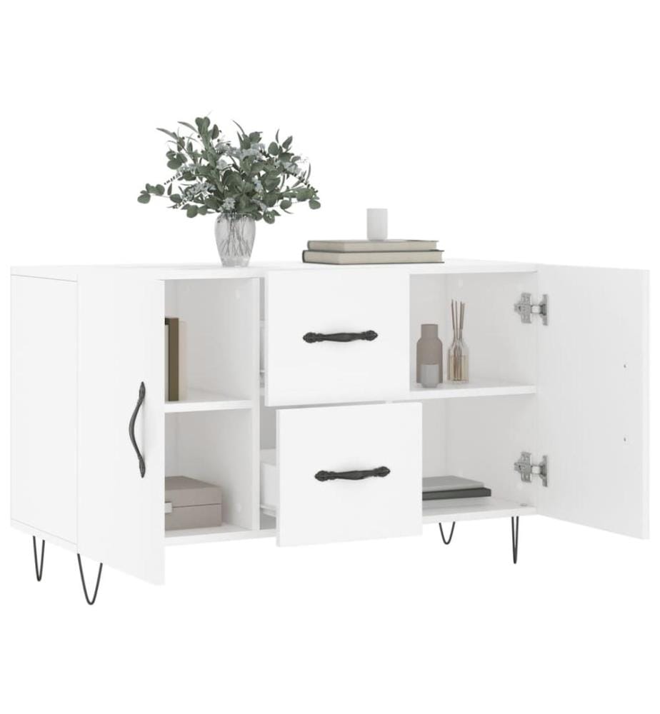 Buffet blanc 100x36x60 cm bois d'ingénierie
