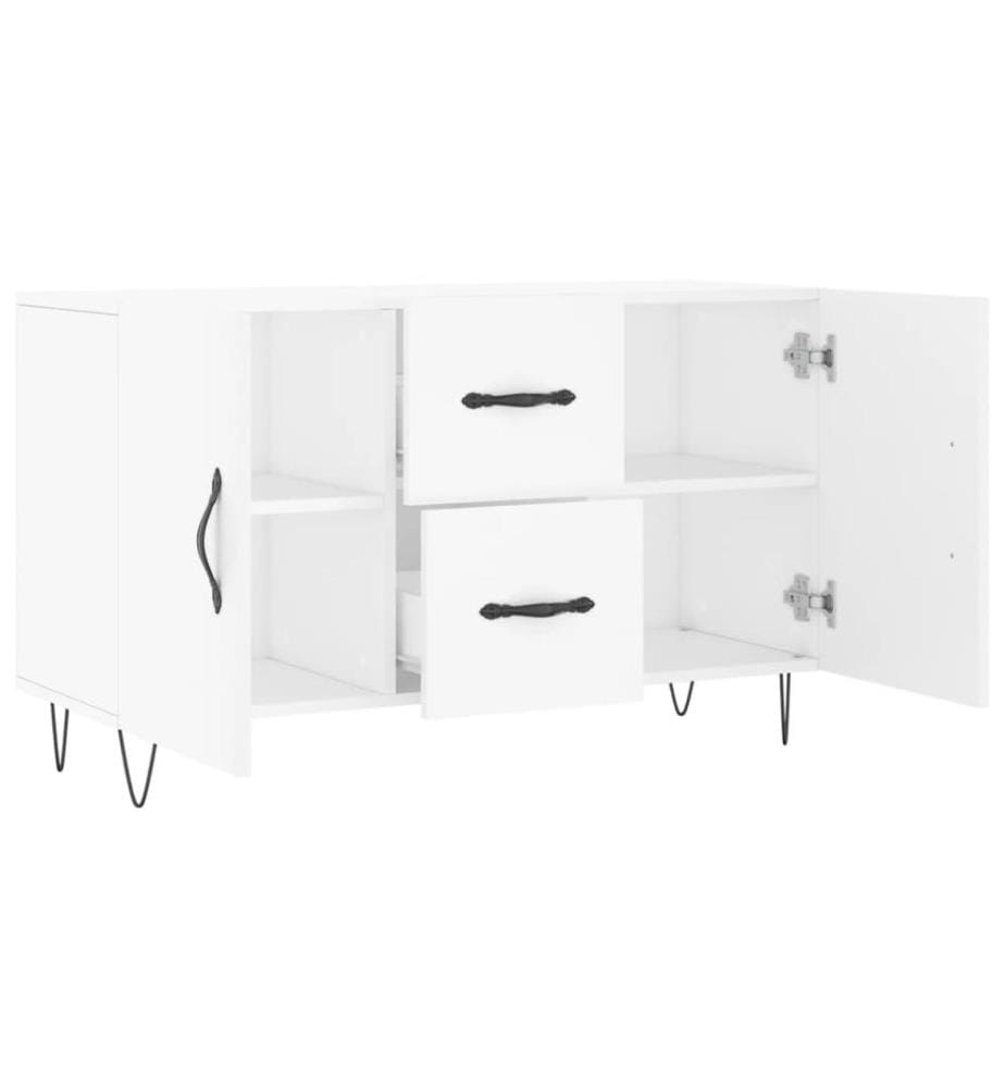 Buffet blanc 100x36x60 cm bois d'ingénierie