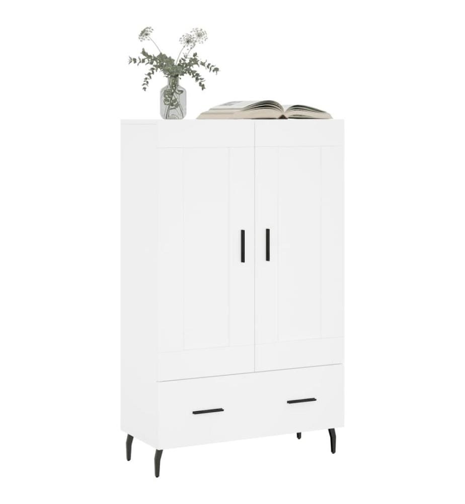 Buffet haut blanc 69,5x31x115 cm bois d'ingénierie
