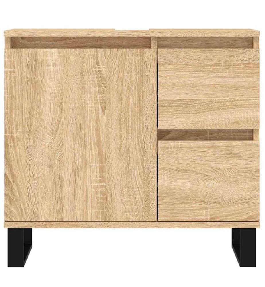 Badschrank Grau Sonoma 65x33x60 cm Holzwerkstoff