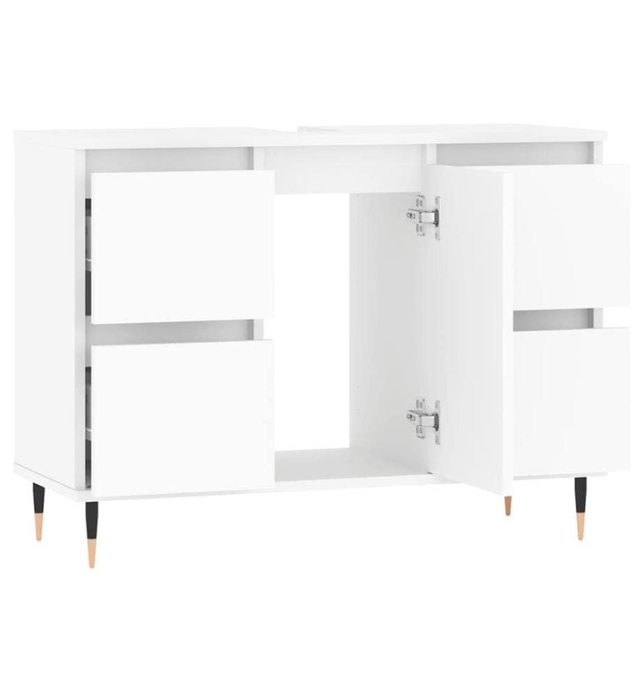 Badschrank Weiss 80x33x60 cm Holzwerkstoff