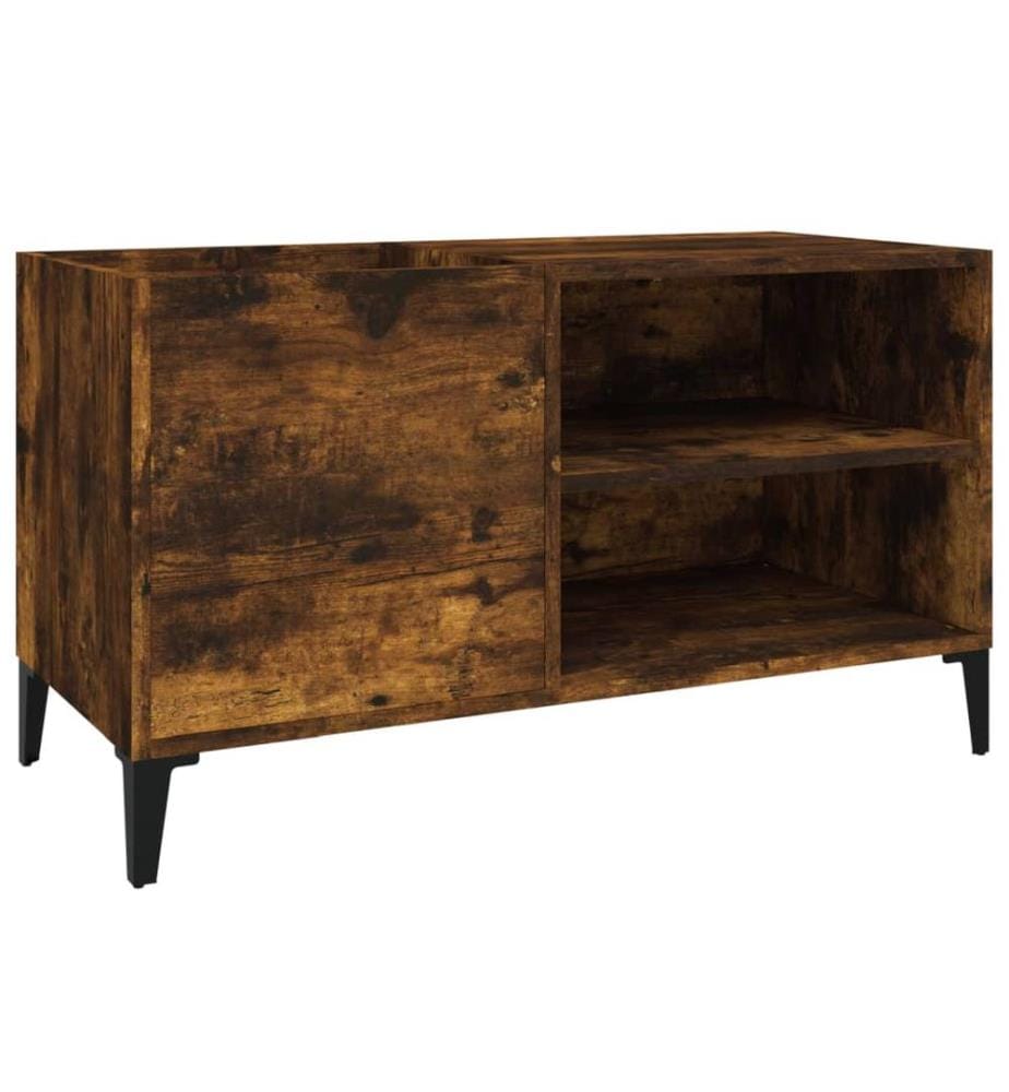 Armoire à disques chêne fumé 84,5x38x48 cm bois d'ingénierie