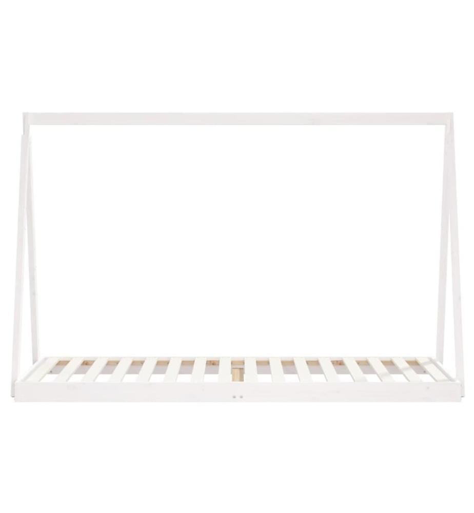 Cadre de lit pour enfants blanc 80x200 cm bois de pin massif
