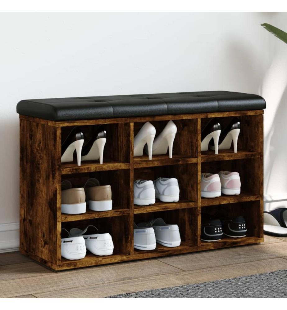 Schuhbank Räuchereiche 82x32x50 cm Holzwerkstoff